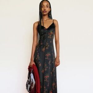 Reformation Lya Silk Dress Black - Bossanova - NWT